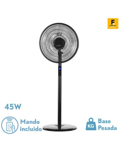 VENTILADOR ABRILA ICONO NEGRO PIE 45W CON MANDO