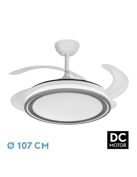 VENTILADOR ABRILA BANDIDO BLANCO TECHO 107CM LED MANDO RETRACTIL